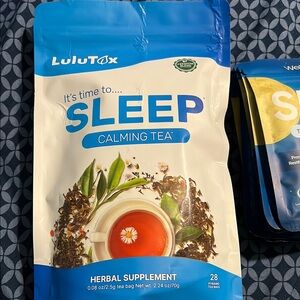 LuluTox Calming Tea with Wellamoon sleep patches.